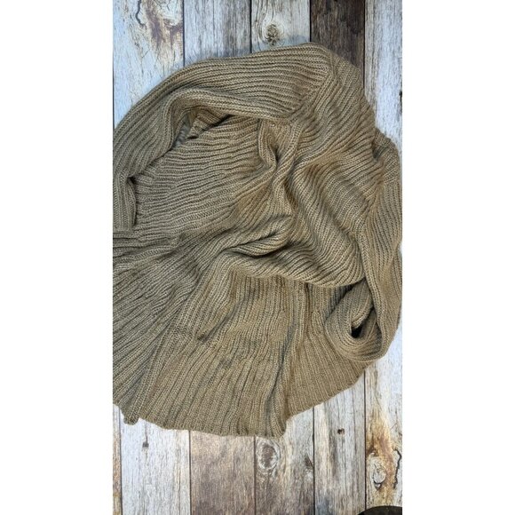 MINT Jennifer Lopez Long Women's Open M Removable Fur Collar Gold Sweater - Picture 7 of 10